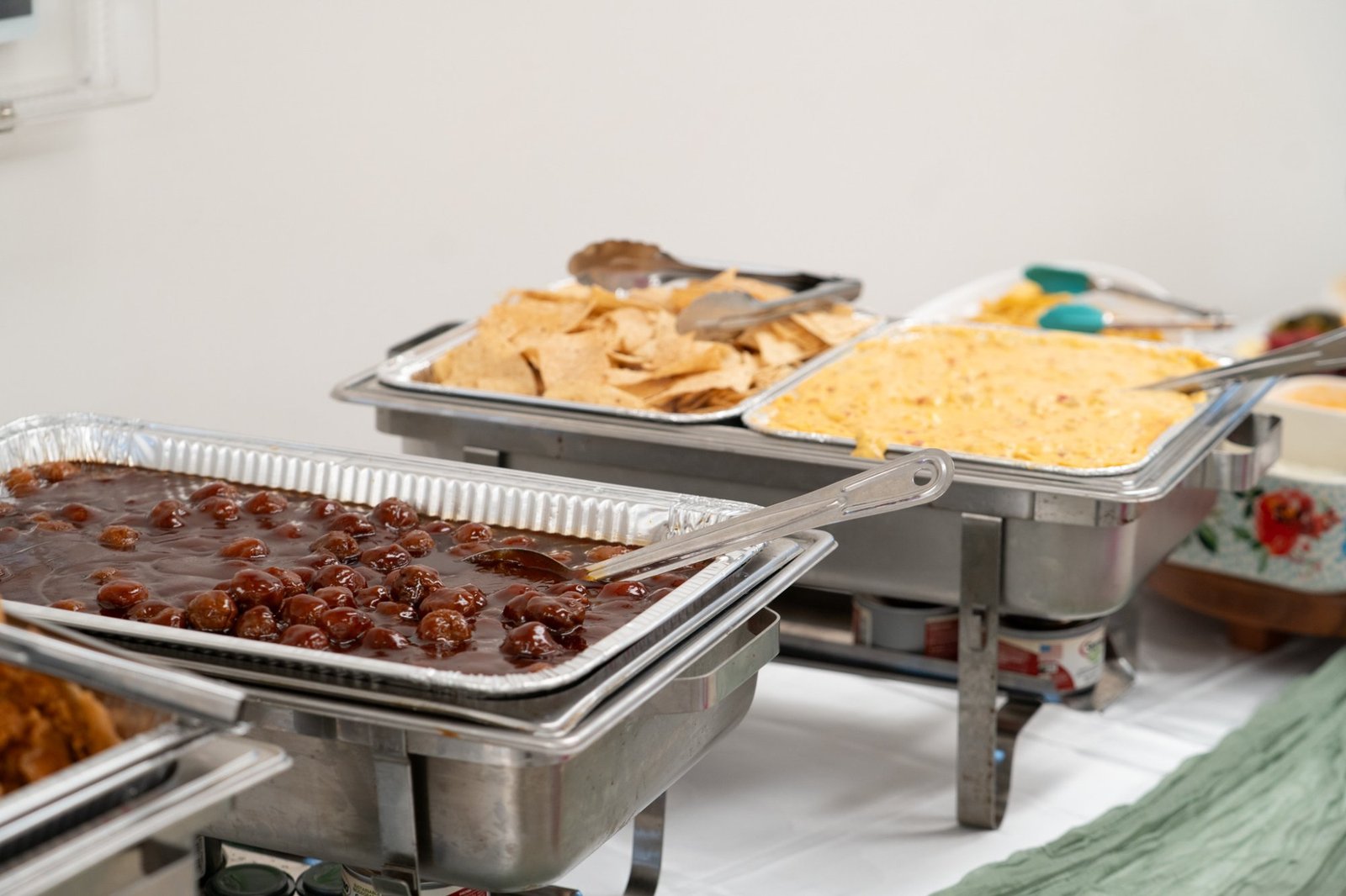 BBQ meatballs and sides